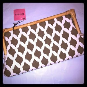 NWT Donna Dixon Brown Tropical Clutch